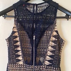 Navy Blue Crochet Dress